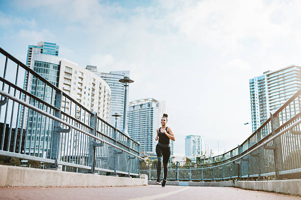 Woman Running in Downtown Austin