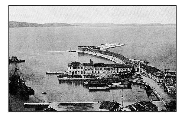 istock Antique dotprinted photographs of Italy: Ancona 637264730