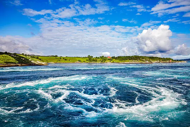 Photo of Whirlpools of the maelstrom of Saltstraumen, Nordland, Norway