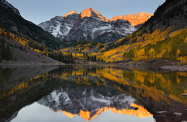 istock Maroon bells peak sunrise Aspen Fall Colorado 637266316