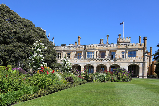 Sydney, Australia - October 16, 2016: Public garden of the Government House in Sydney, Australia