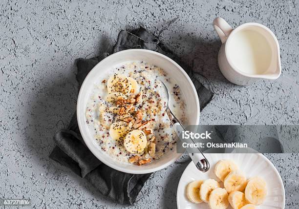 Coconut Milk Sweet Quinoa Porridge Healthy Breakfast Stock Photo - Download Image Now