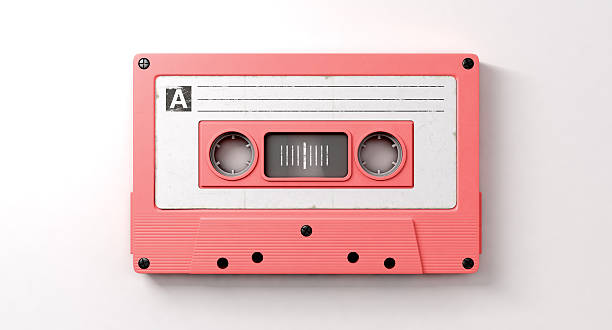 cassette rose mix tape - cassette audio photos et images de collection