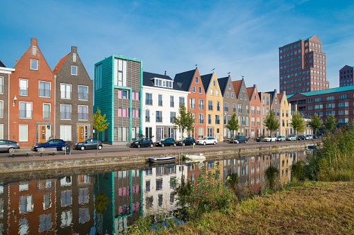 Amersfoort, Netherlands - September 28, 2014: modern residential houses in the newly build residential area Vathorst