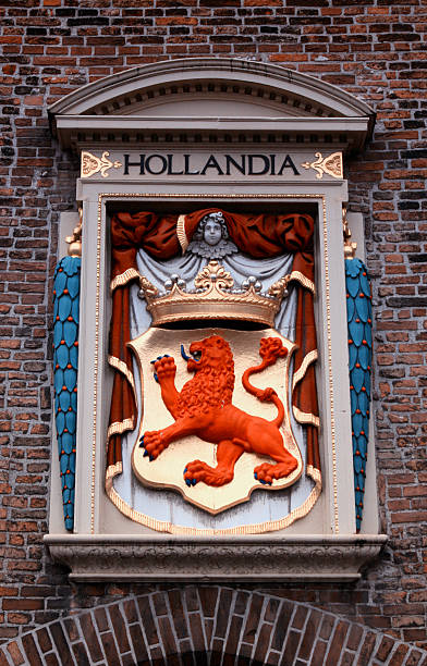 istock Netherlands emblem - Red lion in Hague city 637275420