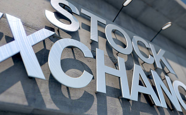 istock Modern Stock Exhange Signage 637278380