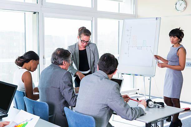 istock Business people in education room listening lecture 637281432