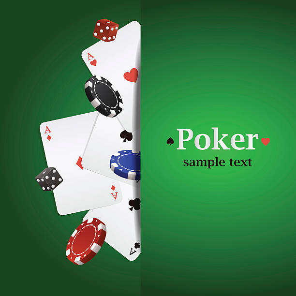 vektor-poker-hintergrund mit spielkarten, chips und würfel - cards dice poker casino stock-grafiken, -clipart, -cartoons und -symbole