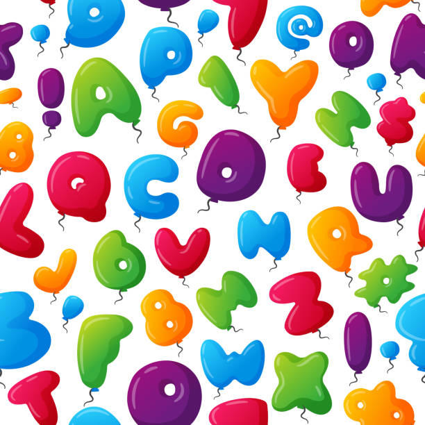 ilustraciones, imágenes clip art, dibujos animados e iconos de stock de ilustración vectorial de patrón sin fisuras del alfabeto. - air alphabet alphabetical order backgrounds