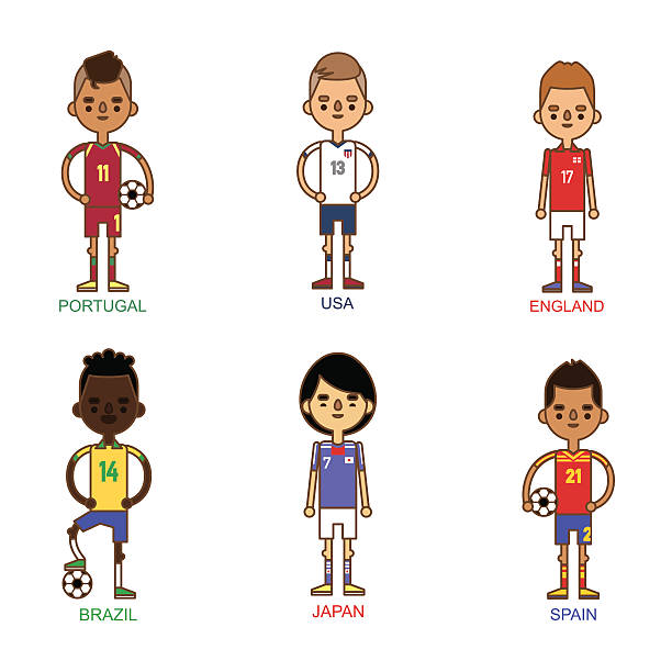 ilustrações de stock, clip art, desenhos animados e ícones de national euro cup soccer football teams vector illustration - england map soccer soccer ball