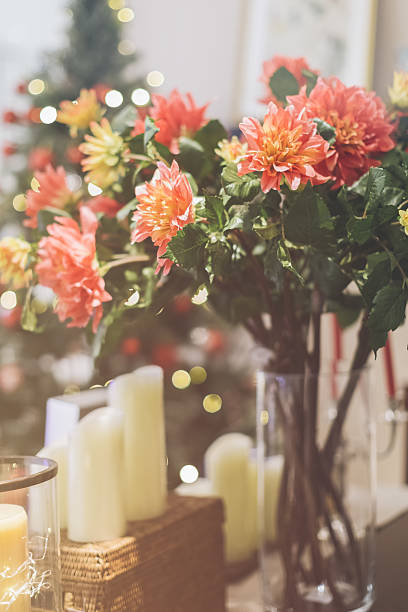 istock flower and candle decoration in shop 637291490