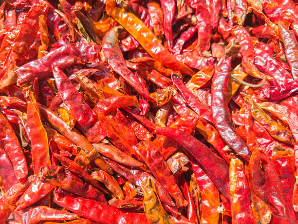 istock Red peppers dried in the sun for food. 637292132