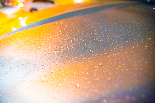 water droplets on car