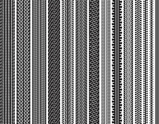 opona utworów (bez szwu) - tire track tire track pattern stock illustrations