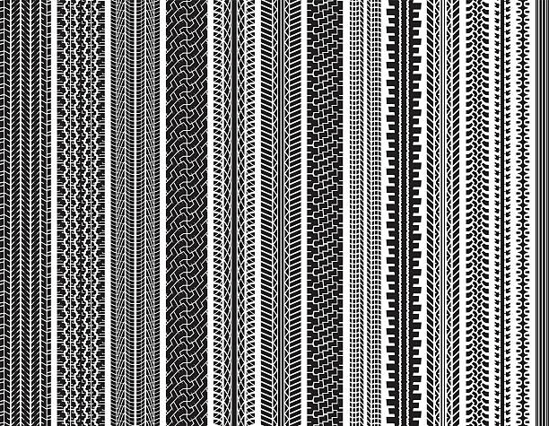 Tire Tracks (Seamless) Tire tracks. This image is seamless. bicycle patterns stock illustrations