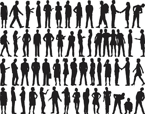 illustrations, cliparts, dessins animés et icônes de des silhouettes très détaillée personnes  - women silhouette business people