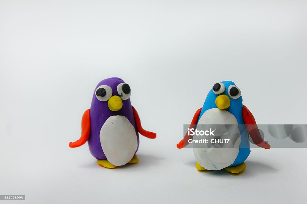 Kids Modelling Clay Model Isolated On White Stock Photo - Download Image  Now - Child, Child's Play Clay, Penguin - iStock
