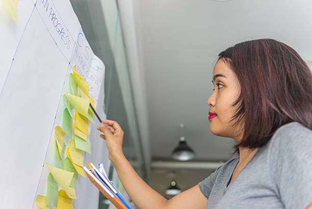 istock Woman checking to-do list to make sure all task done 637300528