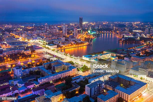 Yekaterinburg Aerial Panoramic View Stock Photo - Download Image Now - Yekaterinburg, Russia, Aerial View