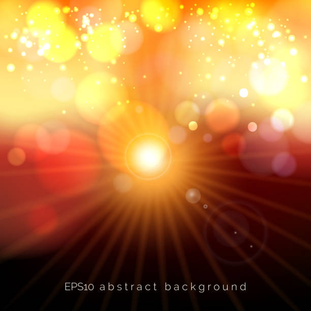 istock Red and yellow bokeh festive pastel lights glow background 637313726