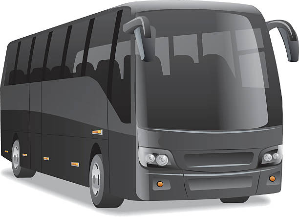 schwarzer stadtbus - tour bus stock-grafiken, -clipart, -cartoons und -symbole