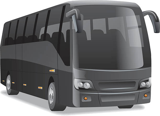 블랙 시티 버스 - bus coach bus tour bus isolated stock illustrations