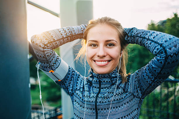 istock Happy young sportswoman 637317414