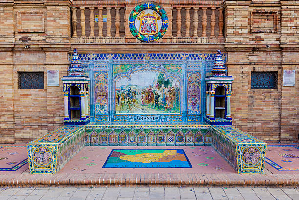 istock Granada Province, Glazed tiles bench at Spain Square, Seville 637318126