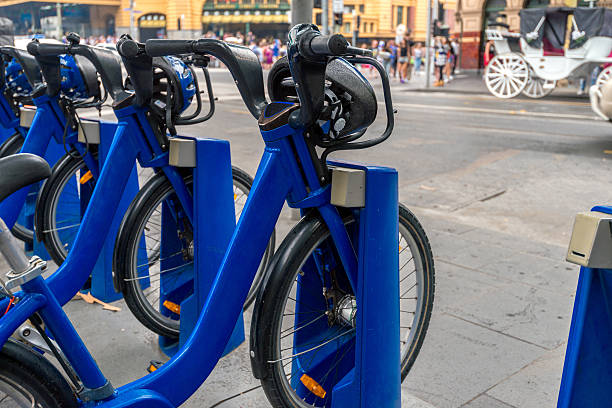 Bike share station in Melbourne