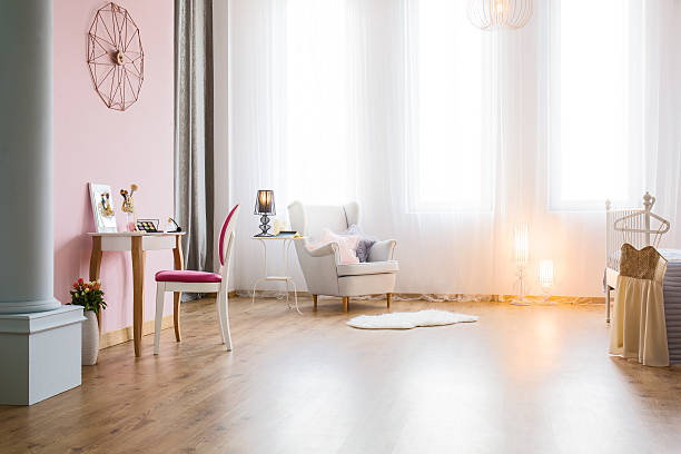 istock Room with column and armchair 637319690