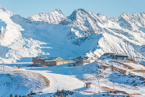 istock snowy mountain peaks on glacier hintertux at zillertal 637321096