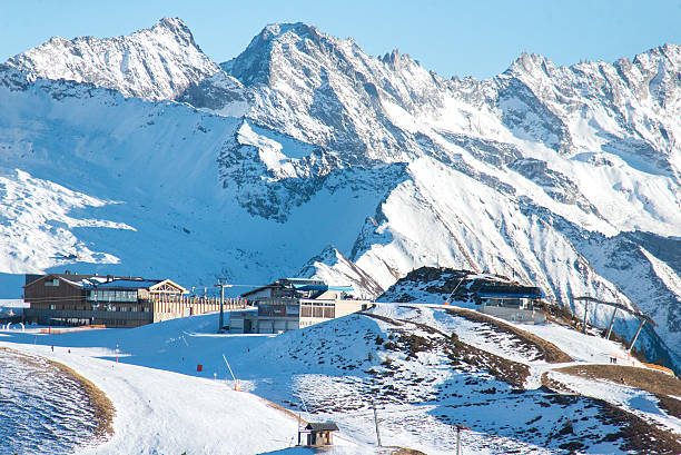 istock snowy mountain peaks on glacier hintertux at zillertal 637321452