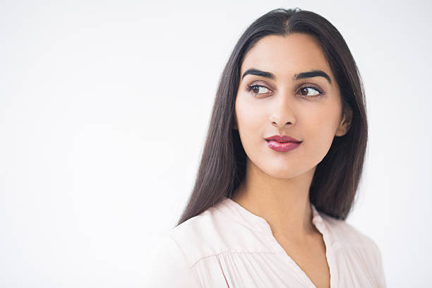 Closeup of Content Young Attractive Indian Lady