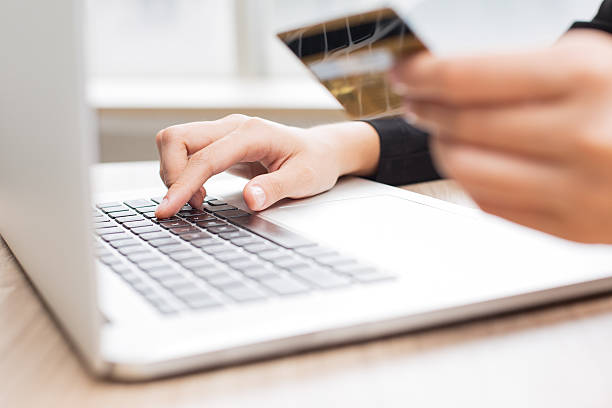 istock Cropped View of Person Making Online Payment 637322002
