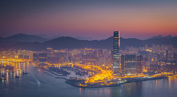 istock Hong Kong central district skyline and Victoria Harbour view at 637322096