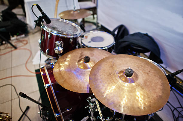 istock Set of musical instruments drums at club 637324458