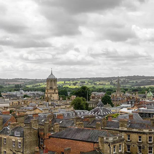 Photo of Horizontal panorama with Oxford, England. Home of University of Oxford