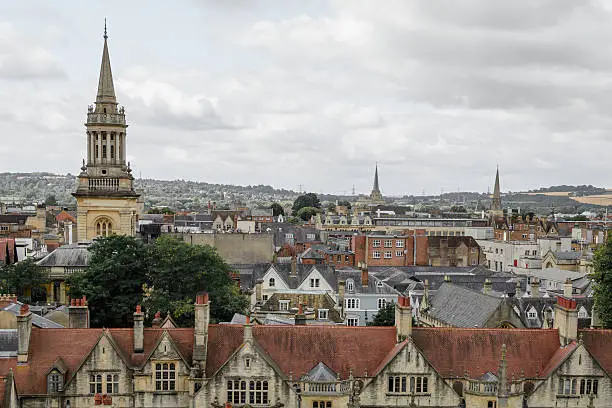 Photo of Horizontal panorama with Oxford, England. Home for University of Oxford