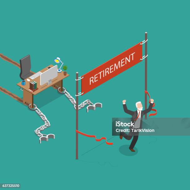 Feature Retirement Retirement Vector Flat Isometric Illustration Stock Illustration ...