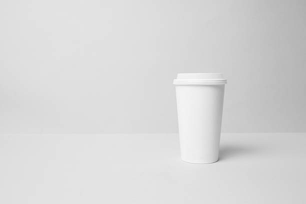 Blank white paper cup stock photo