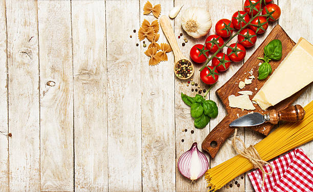istock Italian food or ingredients background with fresh vegetables 637326620