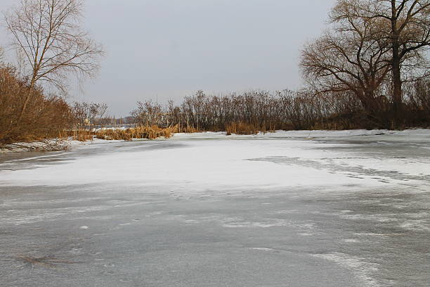istock View on the frozen lake 637343090