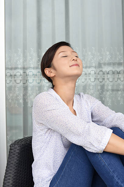 istock Relaxed young woman. 637343820