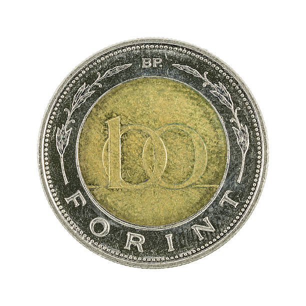 100 hungarian forint coin (1998) isolated on white background stock photo