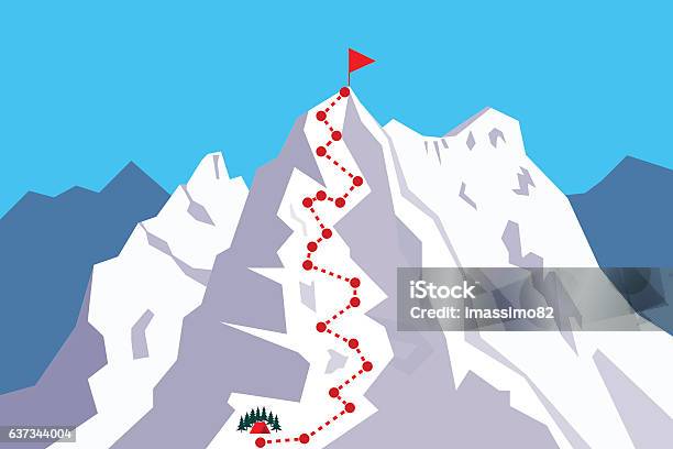 La Route Vers Le Haut Vecteurs libres de droits et plus d'images vectorielles de Montagne - Montagne, Varappe, Alpinisme