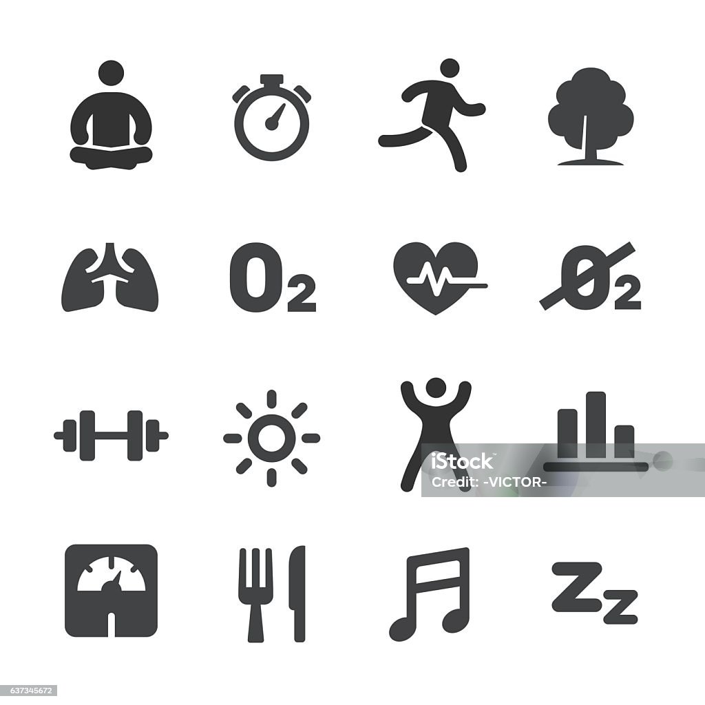 Fitness, Healthy Life Style Icons - Acme Series Fitness, Healthy Life Style Icons Icon Symbol stock vector