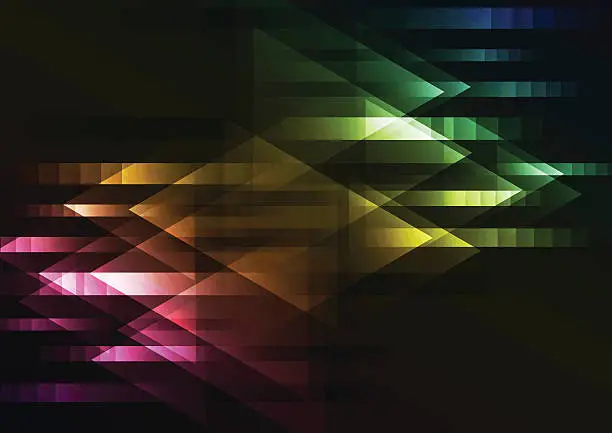 Vector illustration of abstract dark multicolor motion arrow overlap background