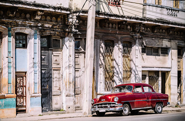 istock Red American in Havana 637349276