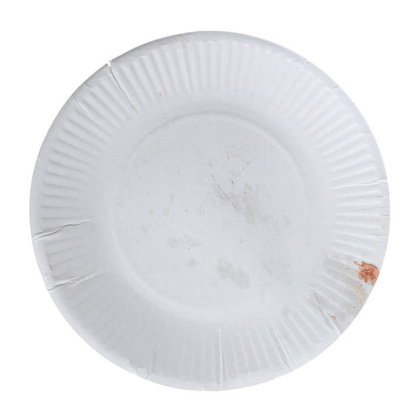 istock Disposable paper plate for food 637351324