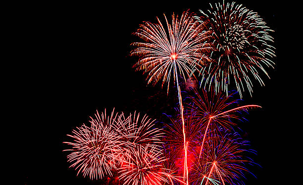 istock Fireworks celebration in the city 637353290